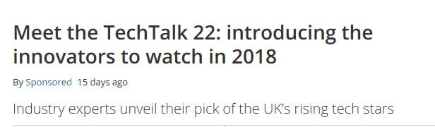 Roto VR nominated as one of the top innovators to watch in Tech Radar's Top 22 for 2018