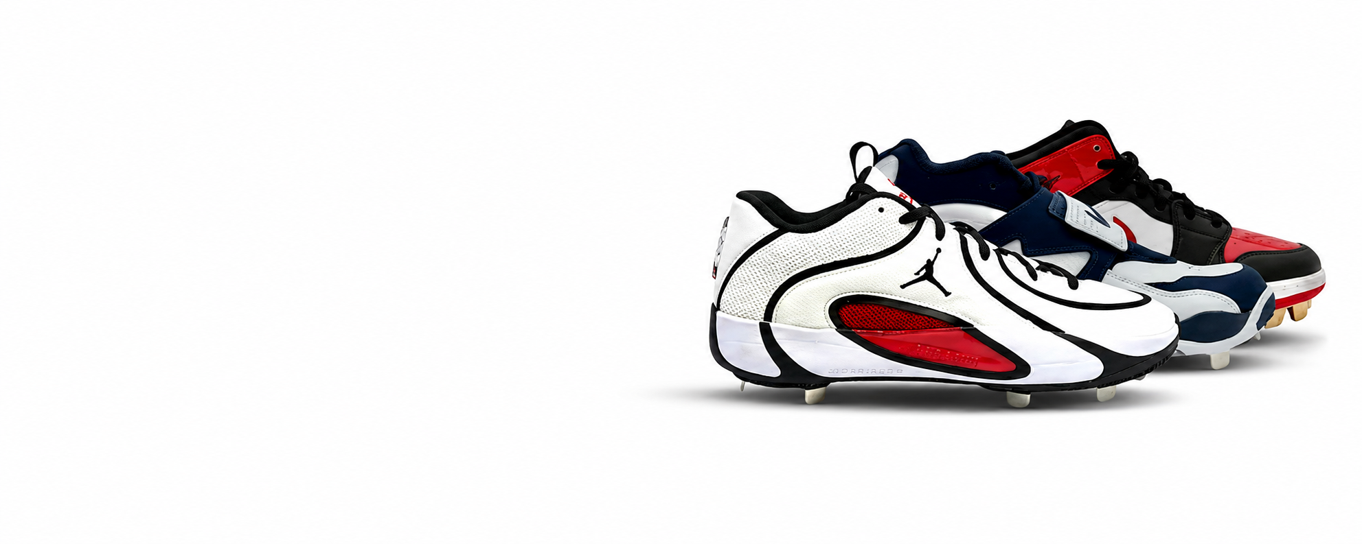 Custom sneaker cleat conversions featuring Nike and Jordan shoes by Custom Cleats