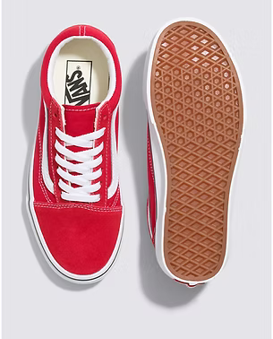 Vans Old Skool (Red) with Cleat Bottoms